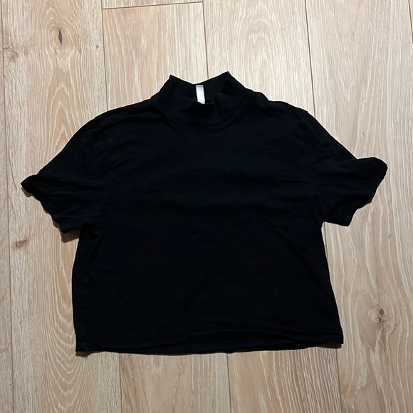 Black Mock Neck Tee - Picture 1 of 2